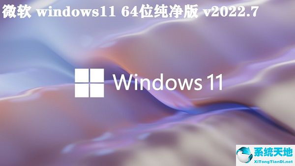 微軟 windows11 64位純凈版 v2022.7