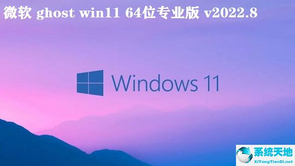 微軟 ghost win11 64位正式版 v2022.8